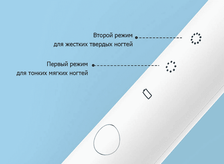 Выбор режимов работы электрической пилки для ногтей Xiaomi ShowSee Electric Nail Sharpener B2-W